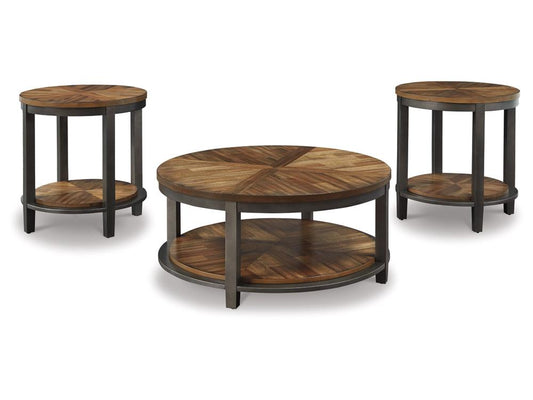 Signature Design by Ashley - Roybeck Occasional Table (Set of 3) in Light Brown/Bronze - T411-13 veiw 1