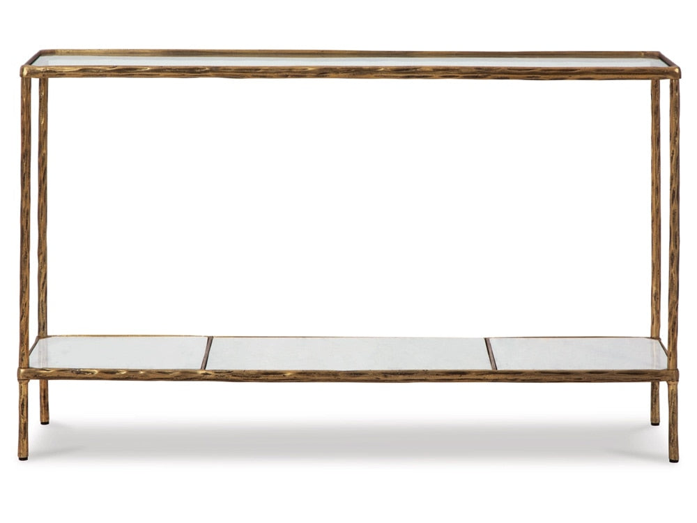 Signature Design by Ashley - Ryandale Console Sofa Table in Antique Brass Finish - A4000443 veiw 1