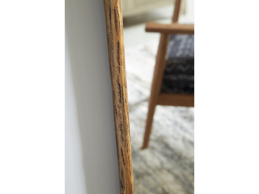 Signature Design by Ashley - Ryandale Floor Mirror in Antique Brass Finish - A8010265 veiw 4