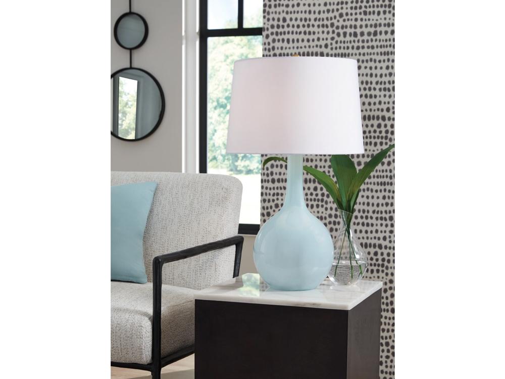 Signature Design by Ashley - Rylanton Glass Table Lamp in Aqua - L430874 veiw 2