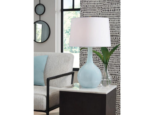 Signature Design by Ashley - Rylanton Glass Table Lamp in Aqua - L430874 veiw 2