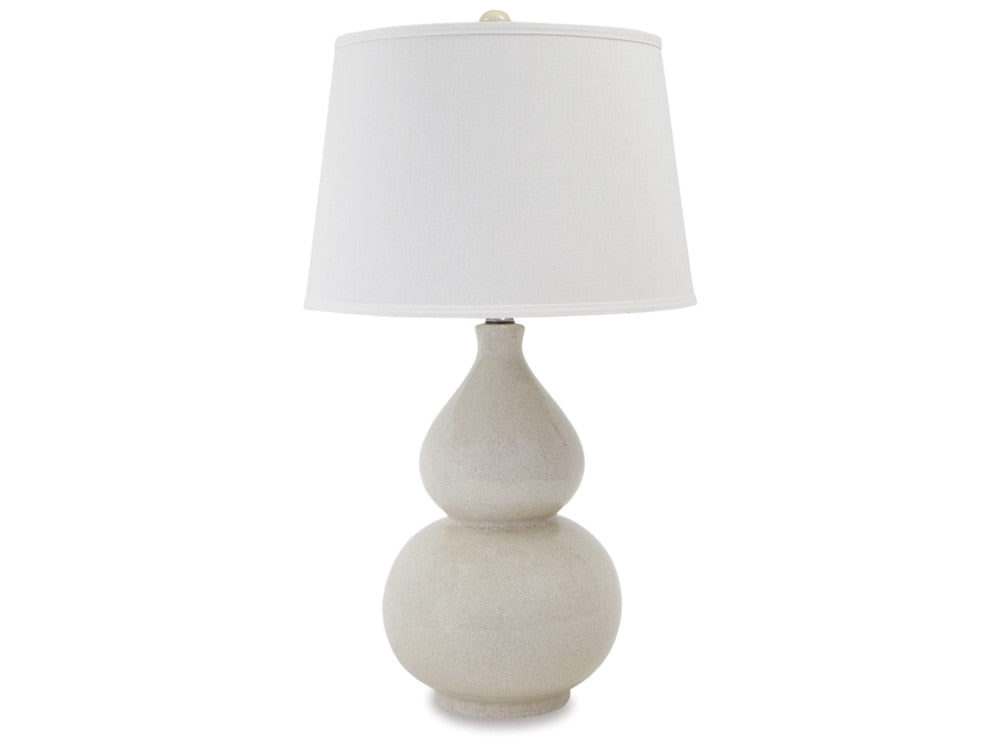 Signature Design by Ashley - Saffi Ceramic Table Lamp in Cream - L100074 veiw 1