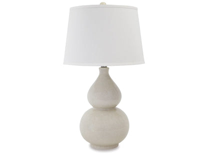 Signature Design by Ashley - Saffi Ceramic Table Lamp in Cream - L100074 veiw 1