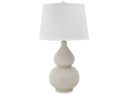 Signature Design by Ashley - Saffi Ceramic Table Lamp in Cream - L100074 veiw 1