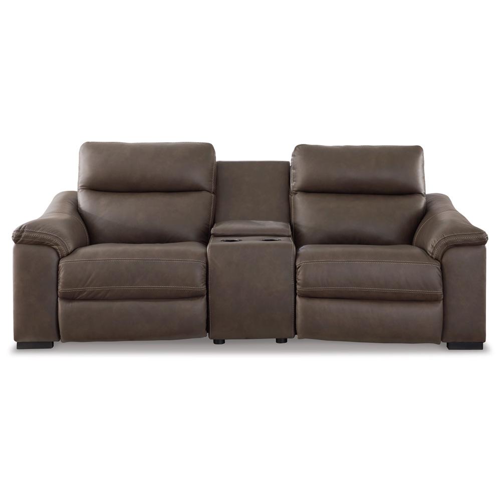 Signature Design by Ashley - Salvatore 3-Piece Power Reclining Sectional Loveseat With Console in Chocolate veiw 1