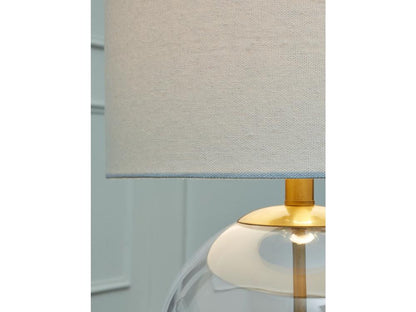 Signature Design by Ashley - Samder Glass Table Lamp in Clear/Brass Finish - L430744 veiw 3