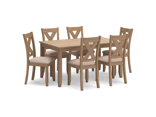 Signature Design by Ashley - Sanbriar Rect Drm Table (Set of 7) in Light Brown - D393-425 veiw 1