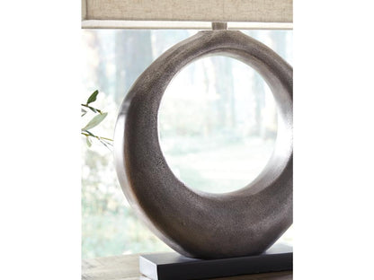 Signature Design by Ashley - Saria Metal Table Lamp in Antique Silver Finish - L207394 veiw 3