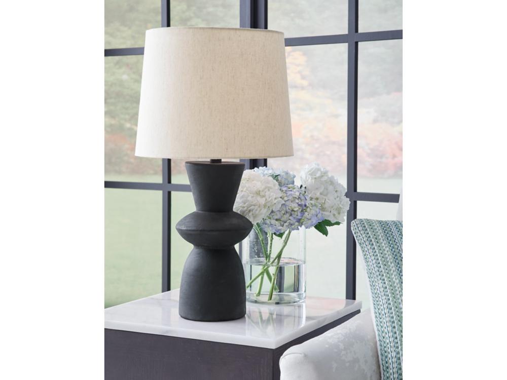 Signature Design by Ashley - Scarbot Paper Table Lamp (Set of 2) in Distressed Black - L243354 veiw 2