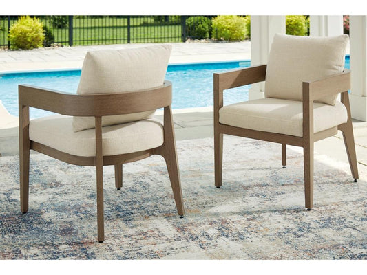 Signature Design by Ashley - Serene Bay Outdoor Arm Chair With Cushion (Set of 2) in Dark Brown - P671-601A veiw 2