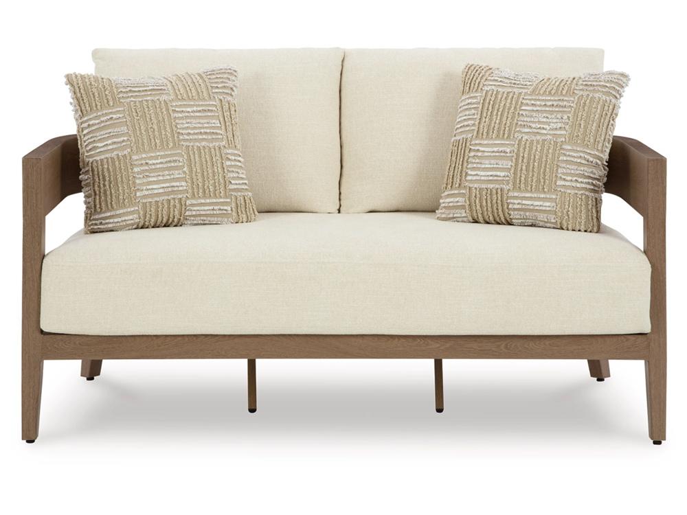 Signature Design by Ashley - Serene Bay Outdoor Loveseat W/Cushion in Dark Brown - P671-835 veiw 1