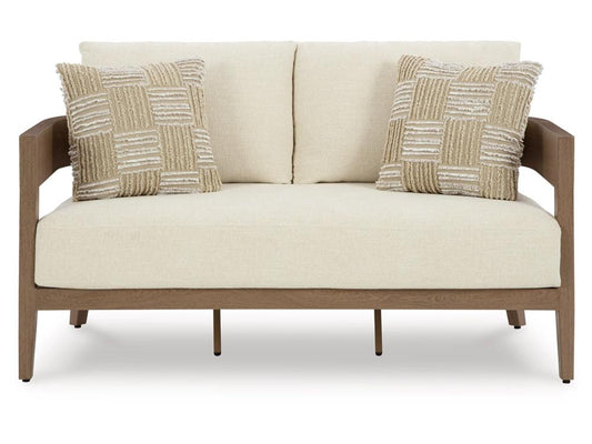 Signature Design by Ashley - Serene Bay Outdoor Loveseat W/Cushion in Dark Brown - P671-835 veiw 1