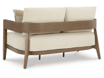 Signature Design by Ashley - Serene Bay Outdoor Loveseat W/Cushion in Dark Brown - P671-835 veiw 3