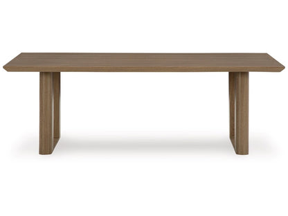 Signature Design by Ashley - Serene Bay Outdoor Rect Dining Table W/Umb Opt in Dark Brown - P671-625 veiw 1