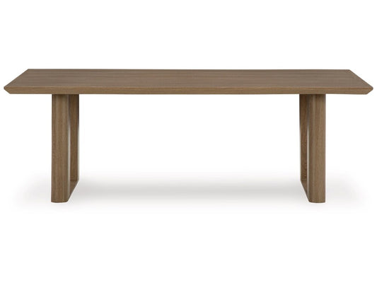 Signature Design by Ashley - Serene Bay Outdoor Rect Dining Table W/Umb Opt in Dark Brown - P671-625 veiw 1