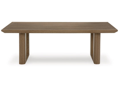 Signature Design by Ashley - Serene Bay Outdoor Rectangular Cocktail Table in Dark Brown - P671-701 veiw 1