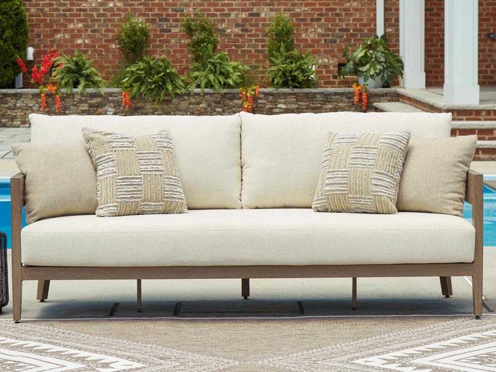 Signature Design by Ashley - Serene Bay Outdoor Sofa With Cushion in Dark Brown - P671-838 veiw 2