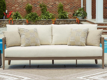 Signature Design by Ashley - Serene Bay Outdoor Sofa With Cushion in Dark Brown - P671-838 veiw 2