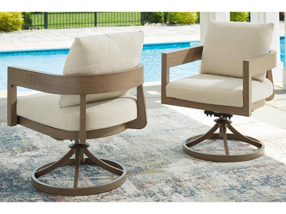 Signature Design by Ashley - Serene Bay Outdoor Swivel Chair W/Cushion (Set of 2) in Dark Brown - P671-602A veiw 2