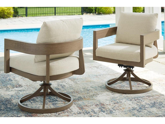 Signature Design by Ashley - Serene Bay Outdoor Swivel Chair W/Cushion (Set of 2) in Dark Brown - P671-602A veiw 2
