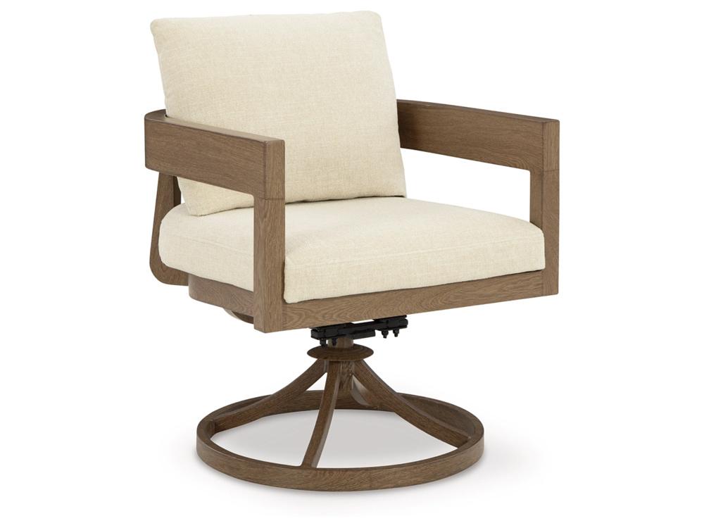 Signature Design by Ashley - Serene Bay Outdoor Swivel Chair W/Cushion (Set of 2) in Dark Brown - P671-602A veiw 3