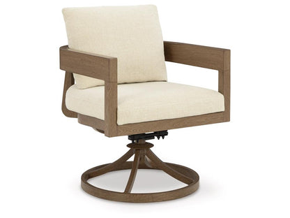 Signature Design by Ashley - Serene Bay Outdoor Swivel Chair W/Cushion (Set of 2) in Dark Brown - P671-602A veiw 3