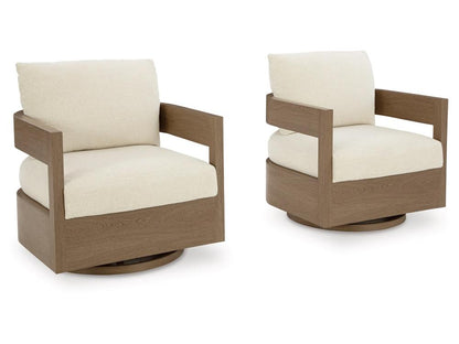 Signature Design by Ashley - Serene Bay Outdoor Swivel Glider Chair W/Cushion in Dark Brown - P671-821 veiw 3