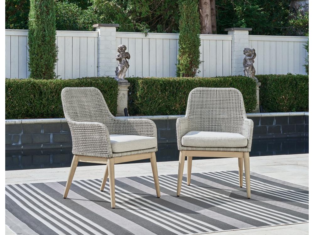 Signature Design by Ashley - Seton Creek Outdoor Arm Chair With Cushion (Set of 2) in Gray - P798-601A veiw 2