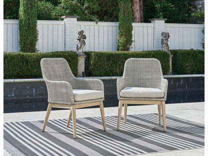 Signature Design by Ashley - Seton Creek Outdoor Arm Chair With Cushion (Set of 2) in Gray - P798-601A veiw 2