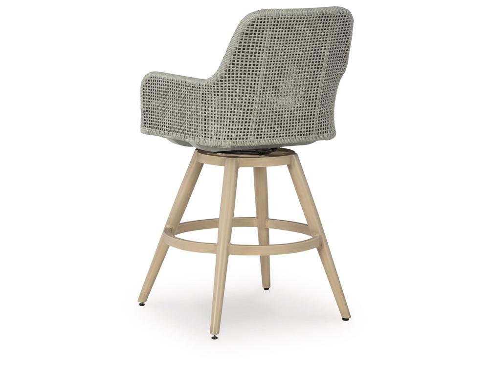 Signature Design by Ashley - Seton Creek Outdoor Barstool With Cushion (Set of 2) in Beige/Gray - P798-130 veiw 4