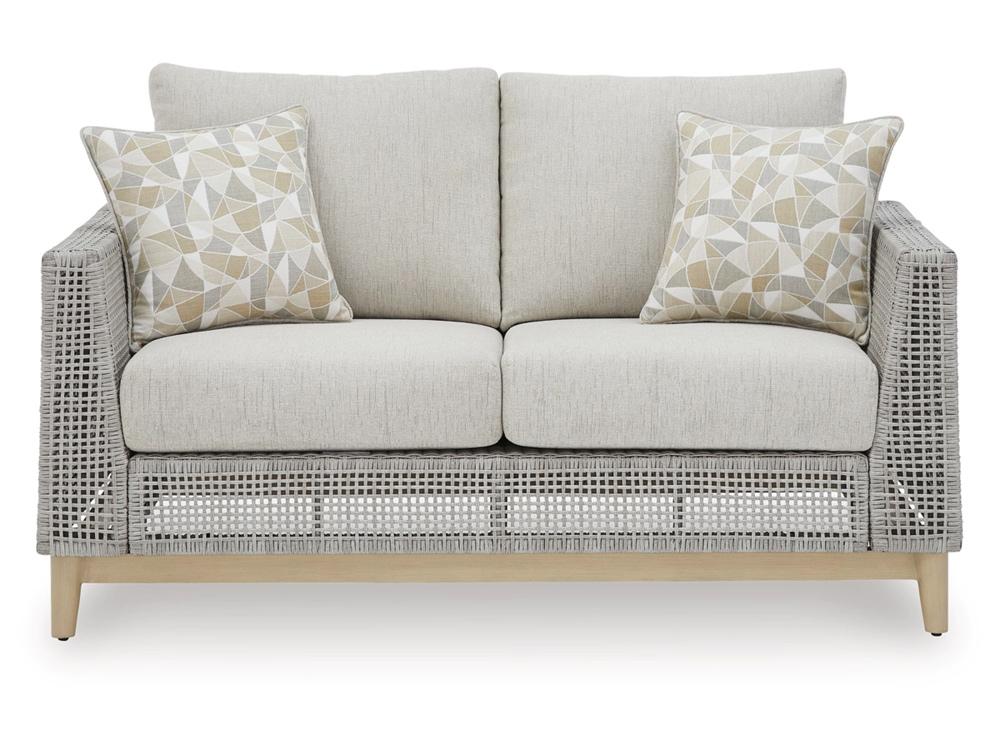 Signature Design by Ashley - Seton Creek Outdoor Loveseat W/Cushion in Gray - P798-835 veiw 1