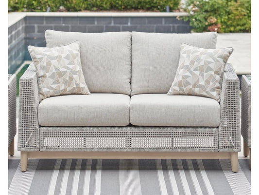 Signature Design by Ashley - Seton Creek Outdoor Loveseat W/Cushion in Gray - P798-835 veiw 2
