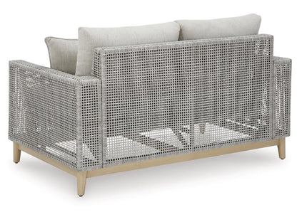Signature Design by Ashley - Seton Creek Outdoor Loveseat W/Cushion in Gray - P798-835 veiw 3