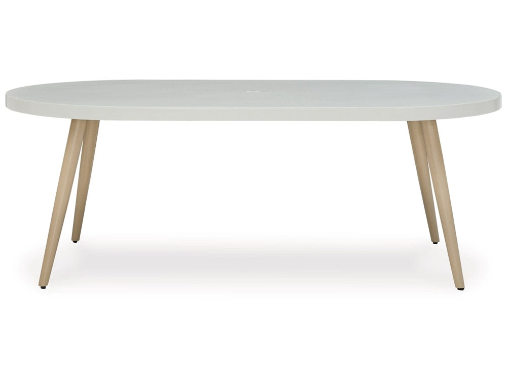 Signature Design by Ashley - Seton Creek Outdoor Oval Dining Table W/Umb Opt in Gray - P798-625 veiw 1