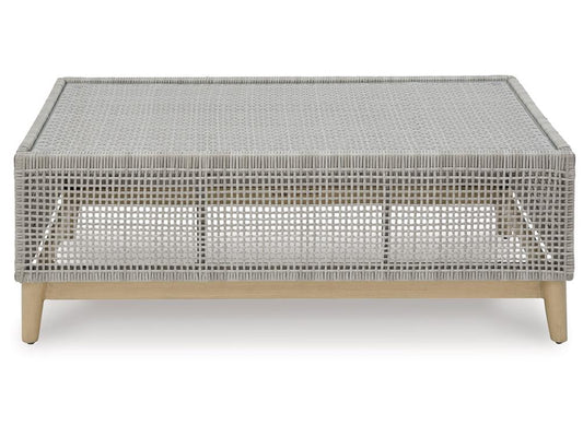 Signature Design by Ashley - Seton Creek Outdoor Rectangular Cocktail Table in Gray - P798-701 veiw 1