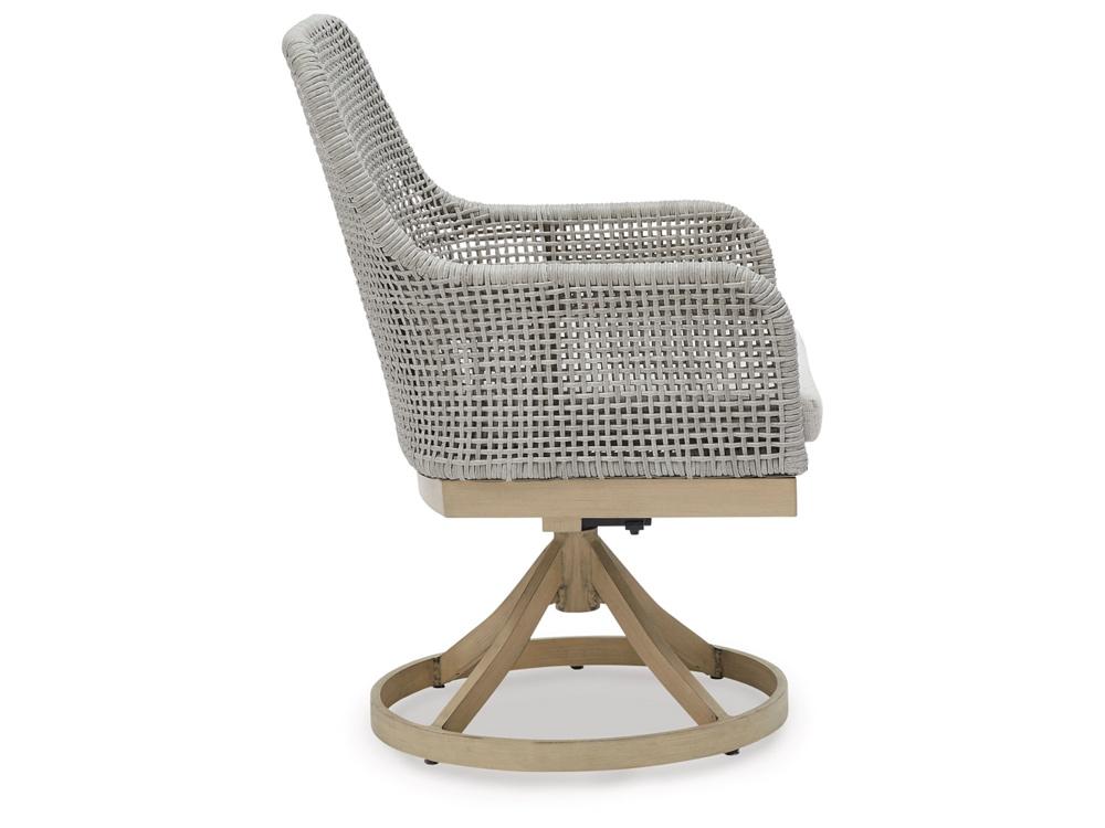 Signature Design by Ashley - Seton Creek Outdoor Swivel Chair W/Cushion (Set of 2) in Gray - P798-602A veiw 4