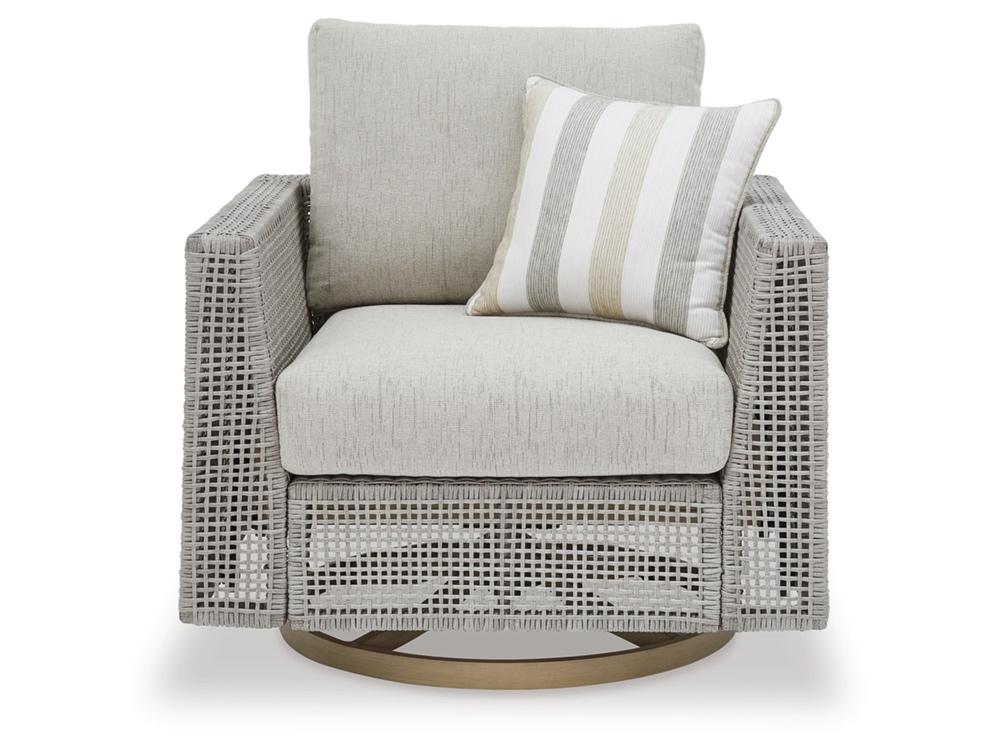 Signature Design by Ashley - Seton Creek Outdoor Swivel Lounge W/ Cushion in Gray - P798-821 veiw 1