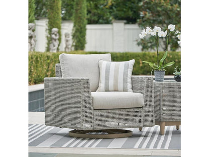 Signature Design by Ashley - Seton Creek Outdoor Swivel Lounge W/ Cushion in Gray - P798-821 veiw 2