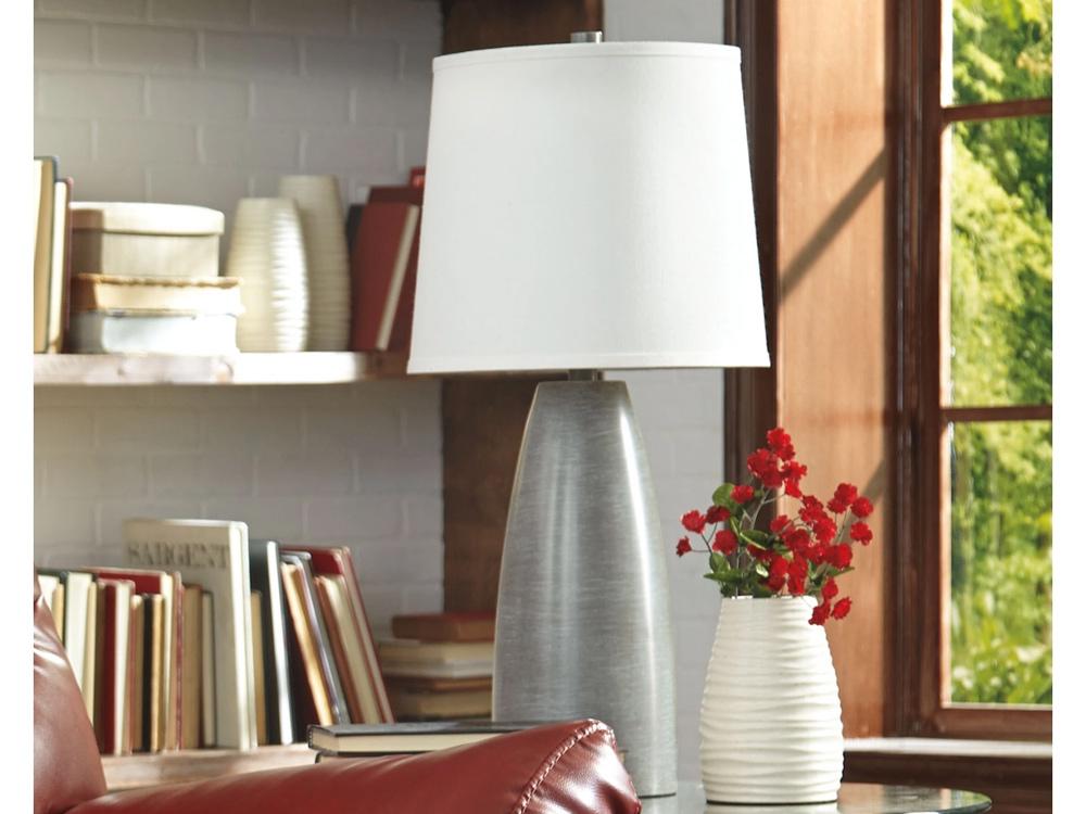 Signature Design by Ashley - Shavontae Poly Table Lamp in Gray - L243004 veiw 3