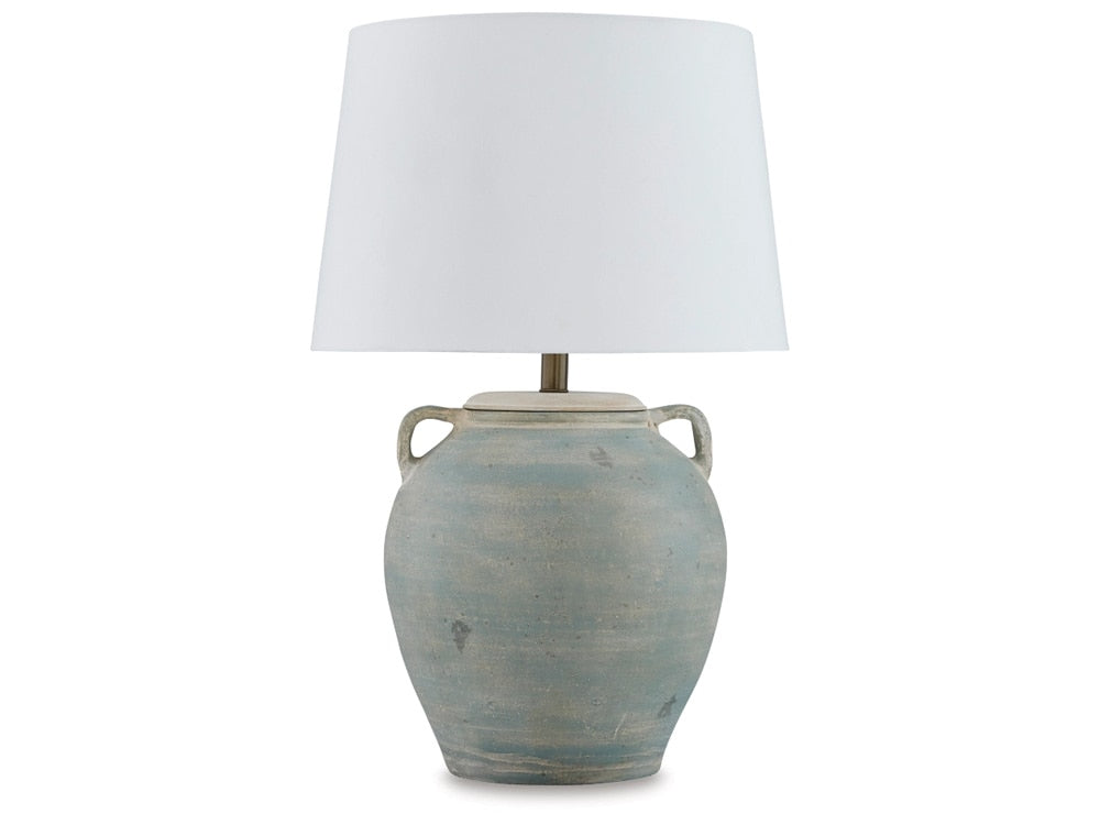 Signature Design by Ashley - Shawburg Terracotta Table Lamp in Antique Green - L100814 veiw 1