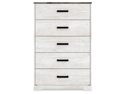 Signature Design by Ashley - Shawburn Five Drawer Chest in White/Dark Charcoal Gray - EB4121-245 veiw 1