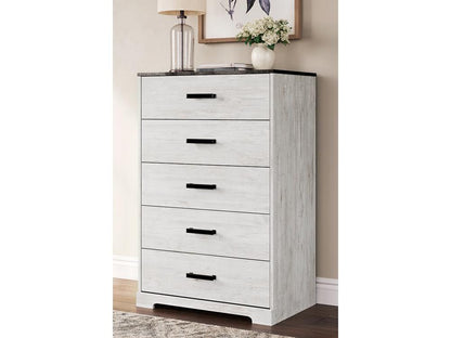Signature Design by Ashley - Shawburn Five Drawer Chest in White/Dark Charcoal Gray - EB4121-245 veiw 2