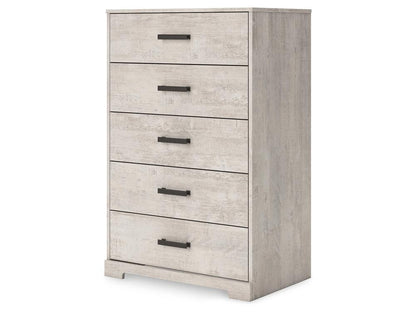 Signature Design by Ashley - Shawburn Five Drawer Chest in Whitewash - EB4123-245 veiw 3