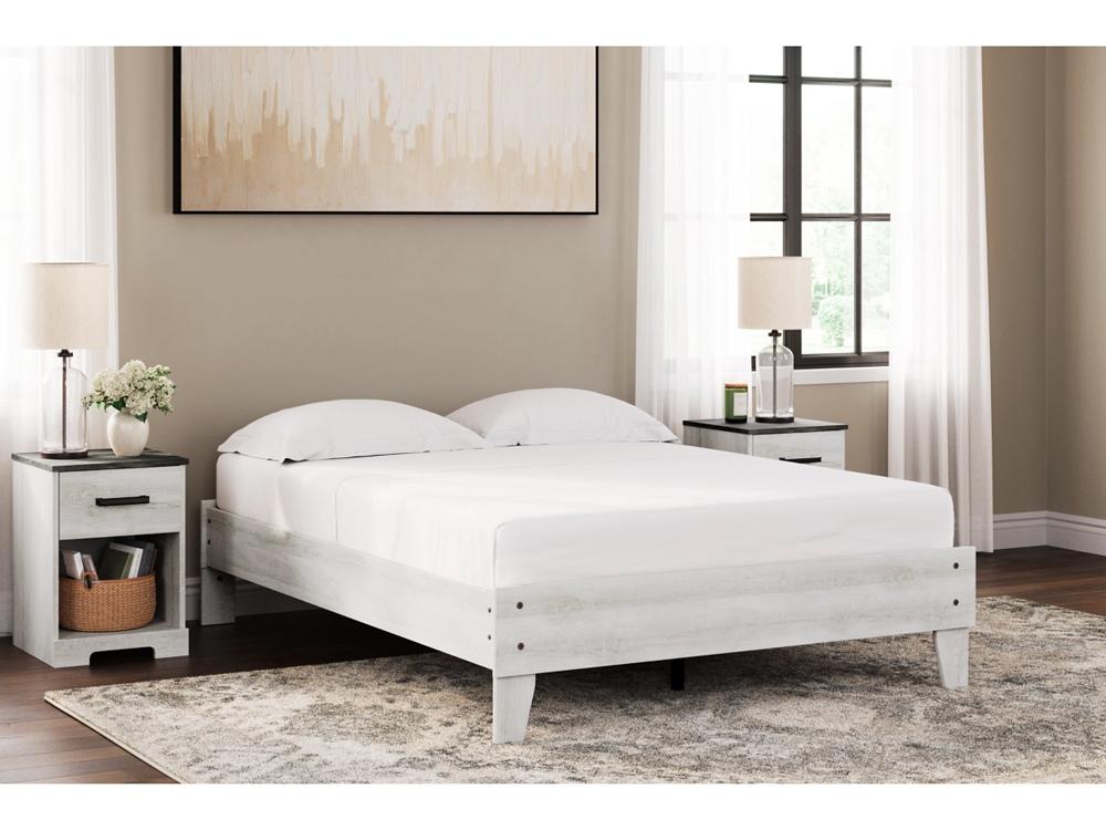 Signature Design by Ashley - Shawburn Full Platform Bed in White/Dark Charcoal Gray - EB4121-112 veiw 2