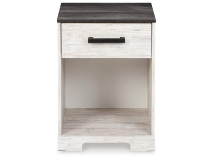 Signature Design by Ashley - Shawburn One Drawer Night Stand in White/Dark Charcoal Gray - EB4121-291 veiw 1