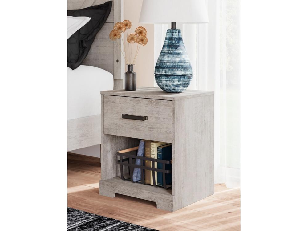 Signature Design by Ashley - Shawburn One Drawer Night Stand in Whitewash - EB4123-291 veiw 2