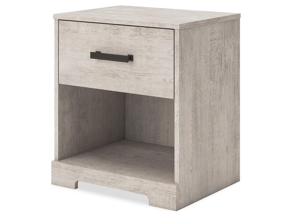 Signature Design by Ashley - Shawburn One Drawer Night Stand in Whitewash - EB4123-291 veiw 3