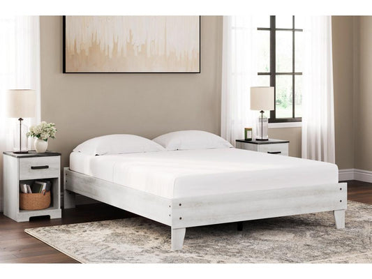 Signature Design by Ashley - Shawburn Queen Platform Bed in White/Dark Charcoal Gray - EB4121-113 veiw 2