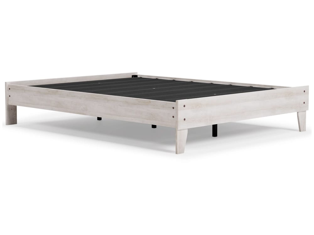 Signature Design by Ashley - Shawburn Queen Platform Bed in White/Dark Charcoal Gray - EB4121-113 veiw 3