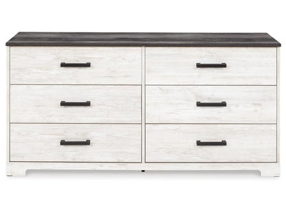 Signature Design by Ashley - Shawburn Six Drawer Dresser in White/Dark Charcoal Gray - EB4121-231 veiw 1